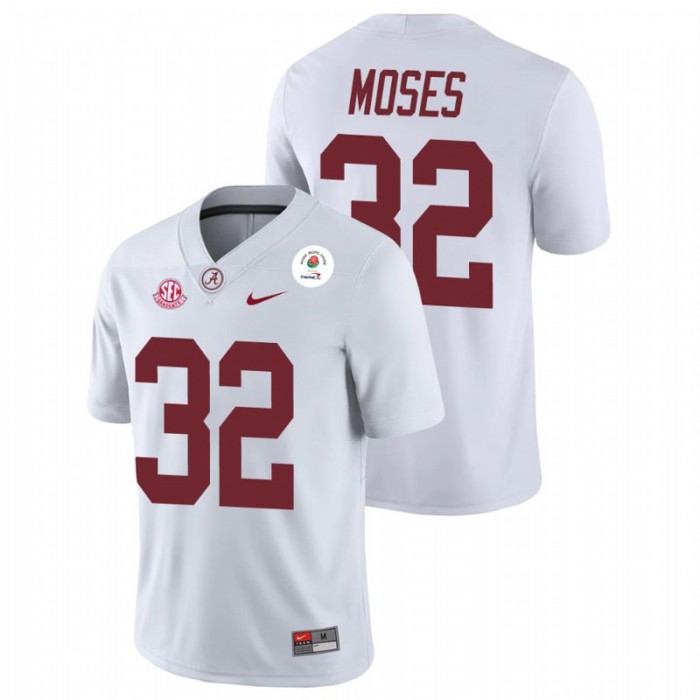 Alabama Crimson Tide Dylan Moses 2021 Rose Bowl Champions Jersey For Men White