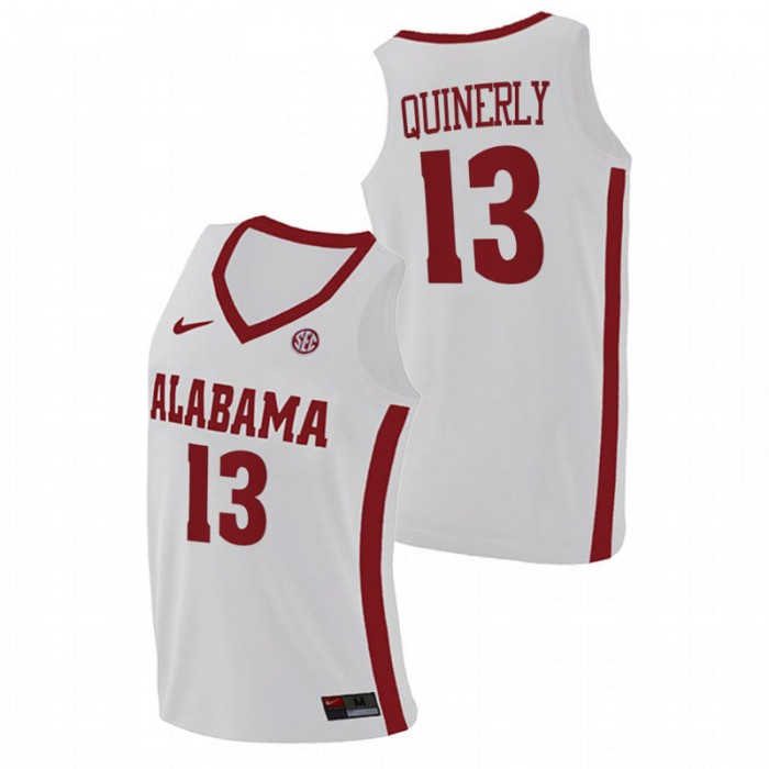 Alabama Crimson Tide College Basketball Jahvon Quinerly Swingman Jersey White For Men