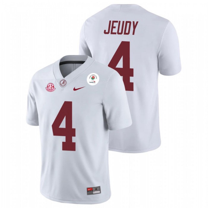 Alabama Crimson Tide Jerry Jeudy 2021 Rose Bowl Champions Jersey For Men White