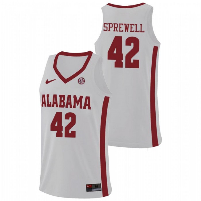 Alabama Crimson Tide Latrell Sprewell Hardwood Classics College Basketball Jersey White For Men