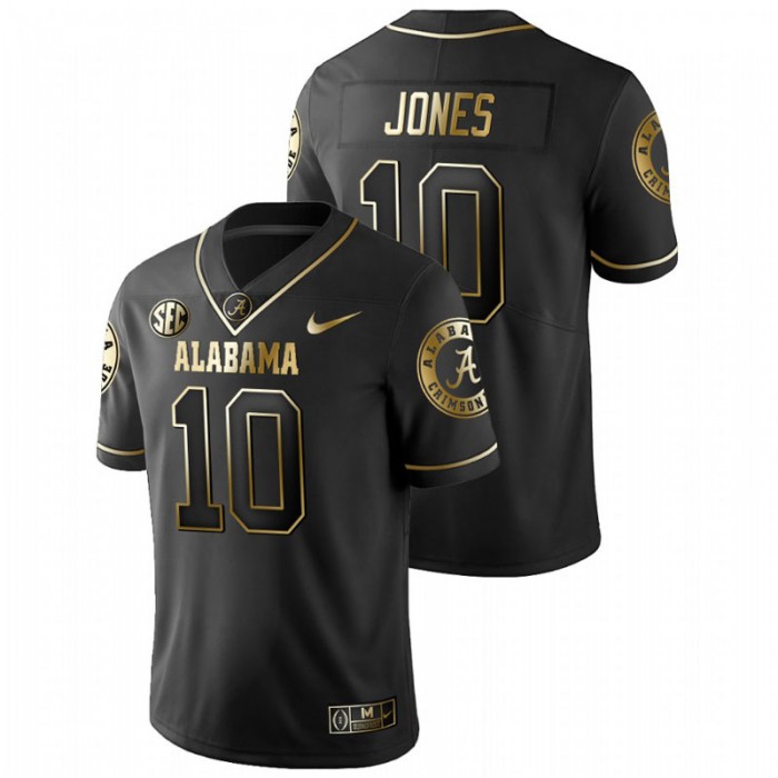 Mac Jones Alabama Crimson Tide College Football Golden Edition Limited Black Jersey For Men