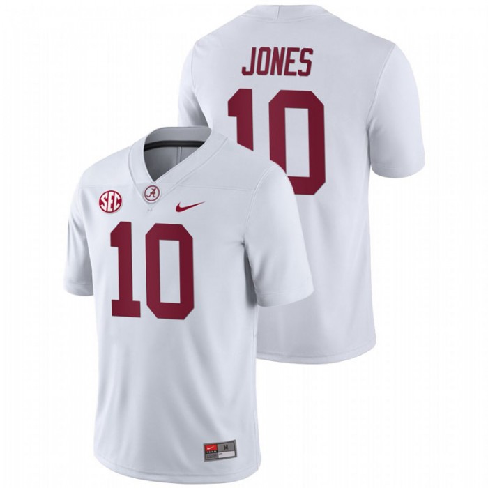 Mac Jones Alabama Crimson Tide College Football Away Game White Jersey For Men