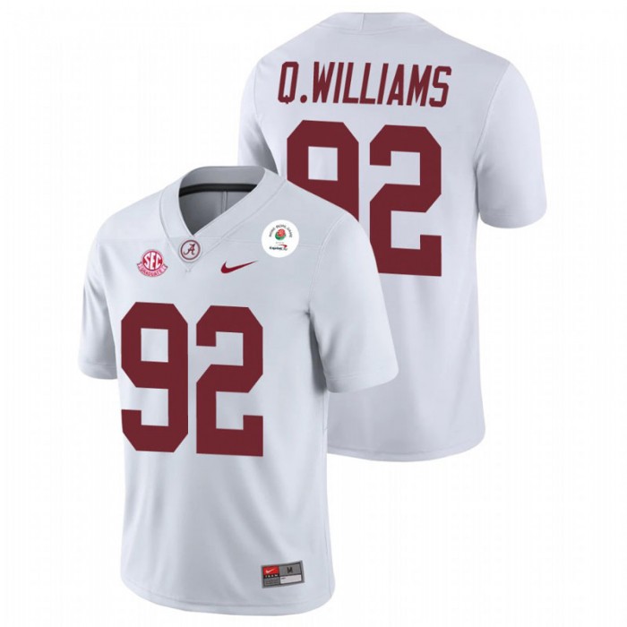 Alabama Crimson Tide Quinnen Williams 2021 Rose Bowl Champions Jersey For Men White