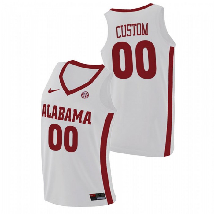 Alabama Crimson Tide Replica Custom College Basketball Jersey White Men