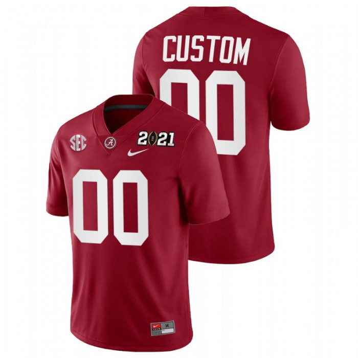 Custom Alabama Crimson Tide 2021 Rose Bowl Champions Crimson College Football Playoff Jersey