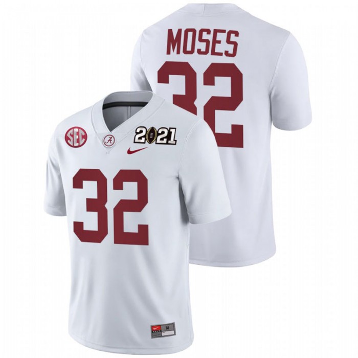 Dylan Moses Alabama Crimson Tide 2021 Rose Bowl Champions White College Football Playoff Jersey