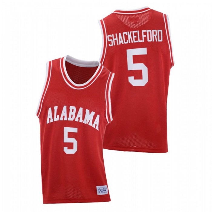 Alabama Crimson Tide Throwback Jaden Shackelford College Basketball Jersey Red Men