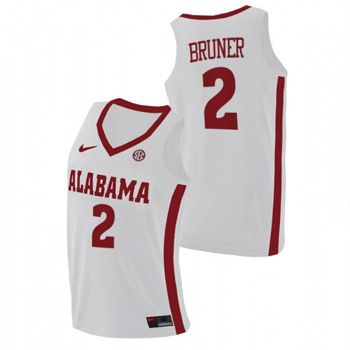 Alabama Crimson Tide Replica Jordan Bruner College Basketball Jersey White Men