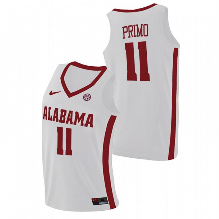Alabama Crimson Tide Replica Joshua Primo College Basketball Jersey White Men