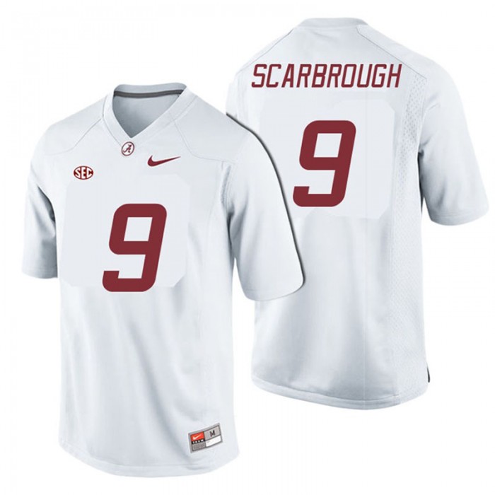 Men Alabama Crimson Tide #9 Bo Scarbrough White Six Of The Best Duo Tandems Jersey