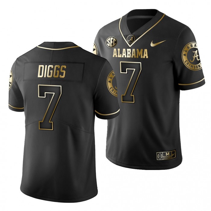 Trevon Diggs #7 Alabama Crimson Tide Black 2019 Golden Edition Limited Jersey-NCAA Football