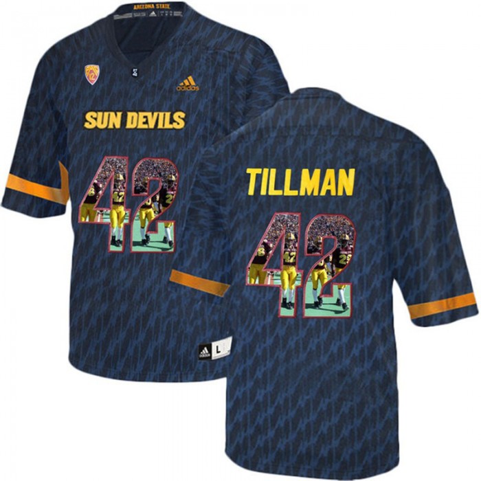 Arizona State Sun Devils Pat Tillman Black NCAA Football Premier Jersey Printing Player Portrait