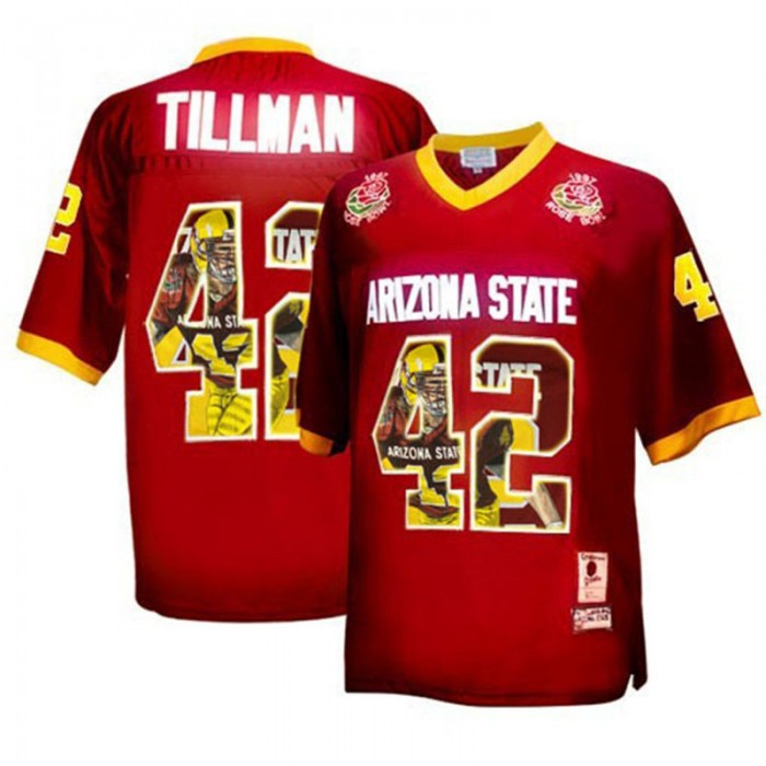 Arizona State Sun Devils Pat Tillman Maroon Throwback NCAA Football Premier Jersey Printing Player Portrait