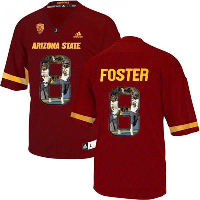 Arizona State Sun Devils D. J. Foster Red NCAA Football Premier Jersey Printing Player Portrait