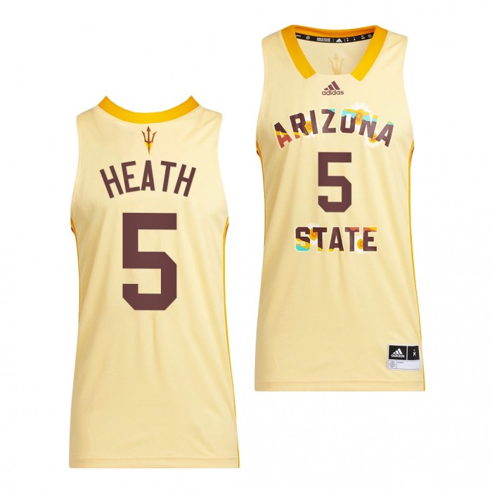 Arizona State Sun Devils Jay Heath Honoring Black Excellence 2022 Uniform Yellow #5 Basketball Jersey