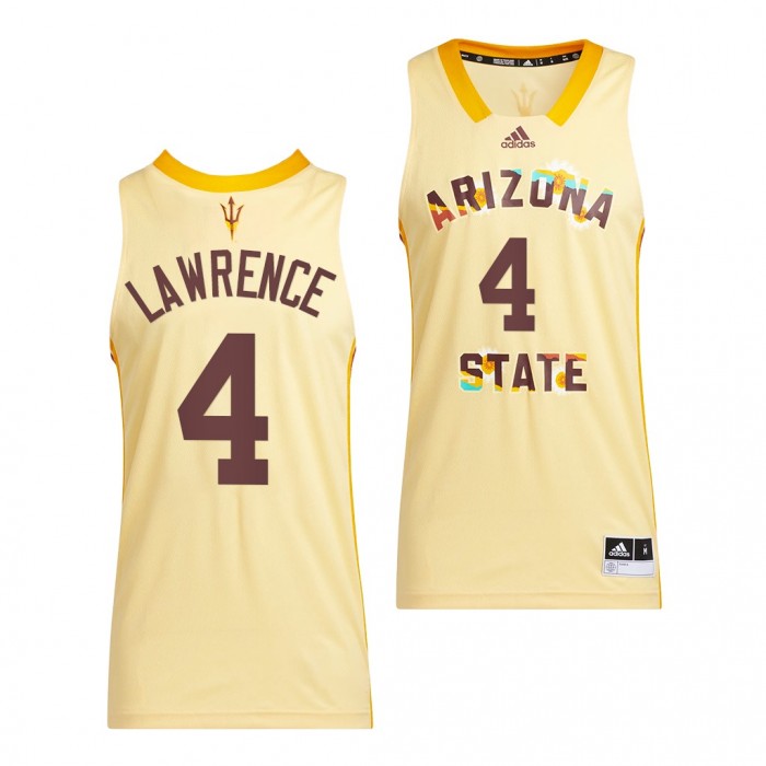 Arizona State Sun Devils Kimani Lawrence Honoring Black Excellence 2022 Uniform Yellow #4 Basketball Jersey