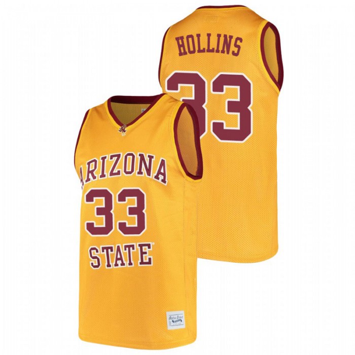 Arizona State Sun Devils Alumni Lionel Hollins College Basketball Jersey Gold For Men