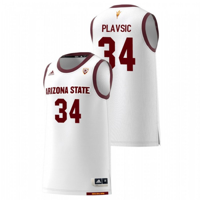 Arizona State Sun Devils College Basketball White Uros Plavsic Replica Jersey For Men