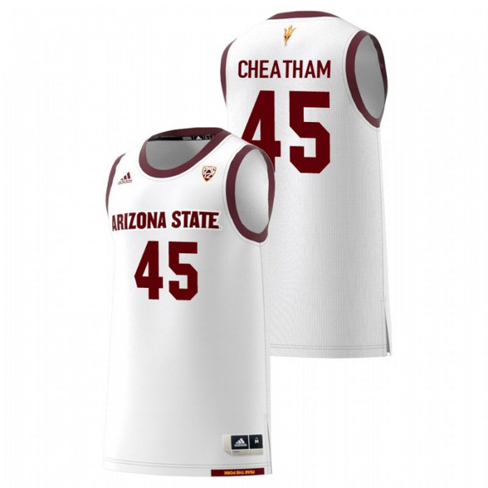 Arizona State Sun Devils College Basketball White Zylan Cheatham Replica Jersey For Men