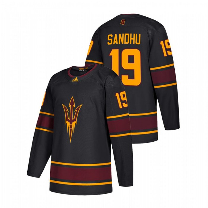Jordan Sandhu Arizona State Sun Devils Replica Black College Hockey Jersey