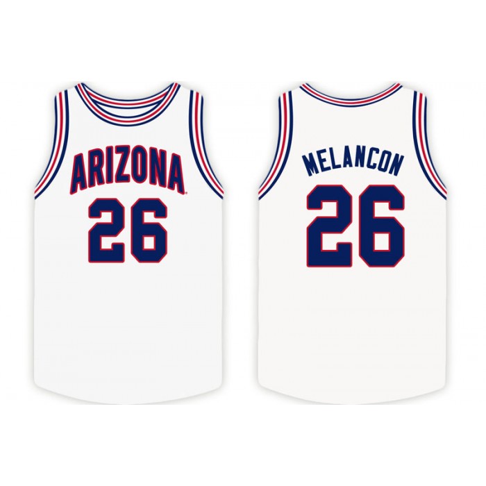 Arizona Wildcats Mark Melancon White Original Retro Brand College Basketball Jersey