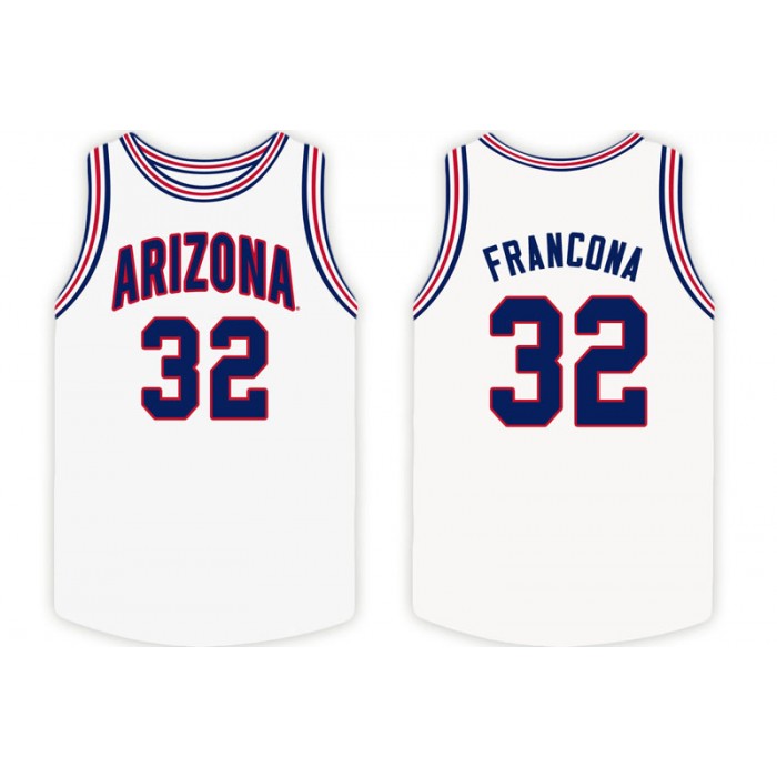 Arizona Wildcats Terry Francona White Original Retro Brand College Basketball Jersey