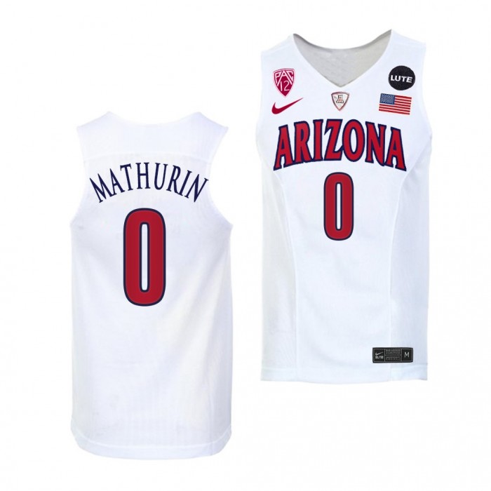 Bennedict Mathurin Arizona Wildcats White Jersey 2021-22 College Basketball Replica Shirt