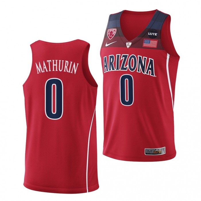 Bennedict Mathurin #0 Arizona Wildcats 2021-22 College Basketball Replica Red Jersey