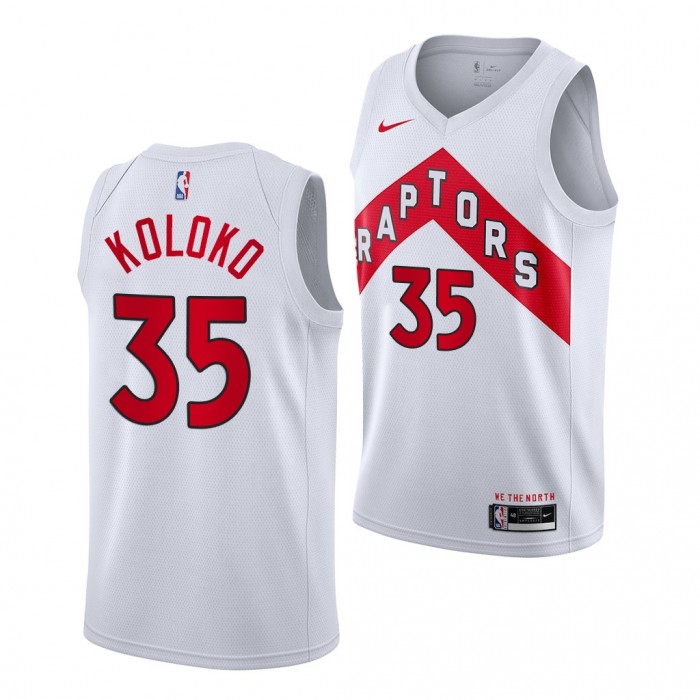 Arizona Wildcats 2022 NBA Draft Christian Koloko #35 Raptors White Jersey Association Edition