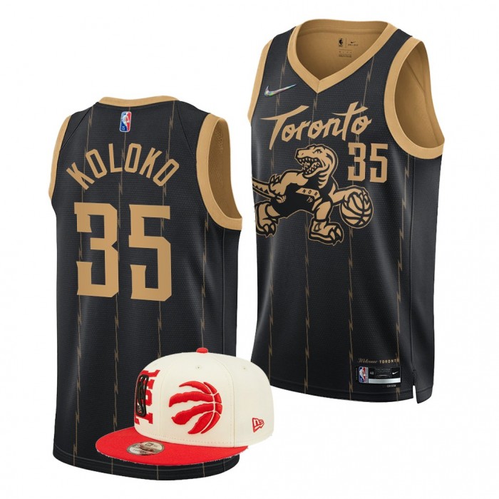 Arizona Wildcats Christian Koloko 2022 NBA Draft Toronto Raptors Black City Edition Jersey