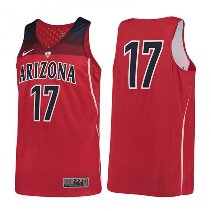 Male Arizona Wildcats #17 Red Performance Basketball Jersey