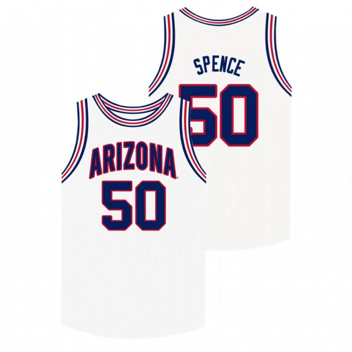 Arizona Wildcats White Alec Spence College Basketball Jersey For Men