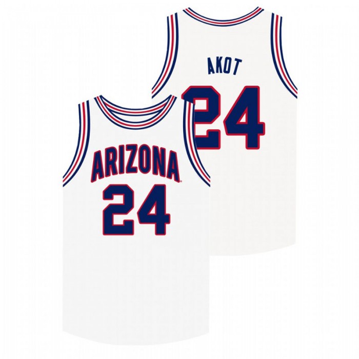 Arizona Wildcats White Emmanuel Akot College Basketball Jersey For Men