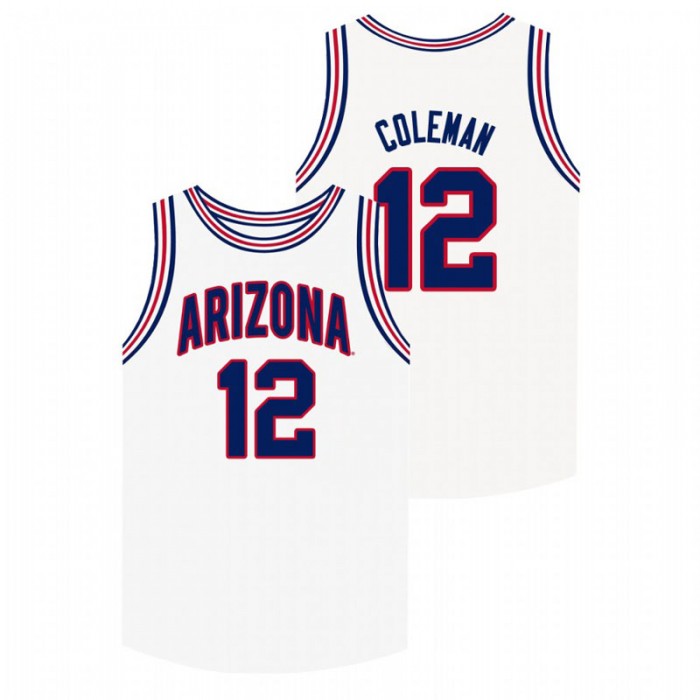 Arizona Wildcats White Justin Coleman College Basketball Jersey For Men