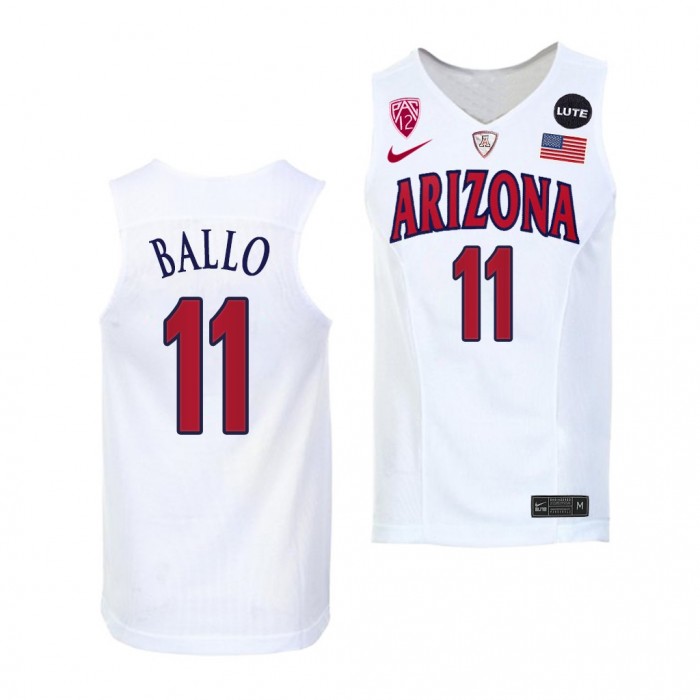Arizona Wildcats Oumar Ballo #11 White Replica Jersey 2021-22 College Basketball