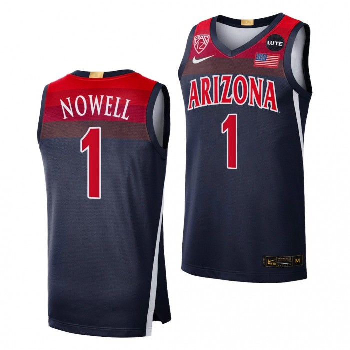 Arizona Wildcats Shane Nowell #1 Navy College Basketball Jersey 2021-22 Elite Limited