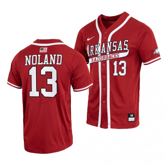 Arkansas Razorbacks #13 Connor Noland College Baseball Cardinal Throwback Jersey