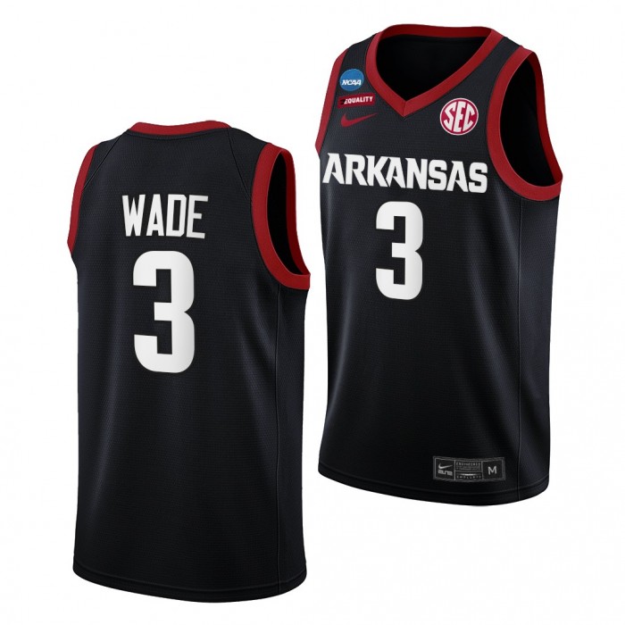 Trey Wade Arkansas Razorbacks 2022 NCAA March Madness Black Basketball Jersey #3