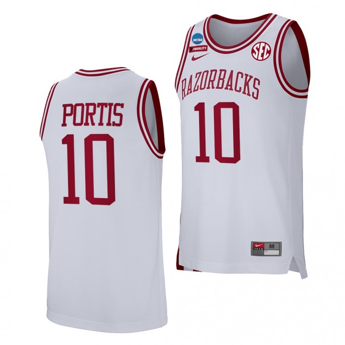 Arkansas Razorbacks Bobby Portis Retro Basketball Alumni Uniform White #10 Jersey
