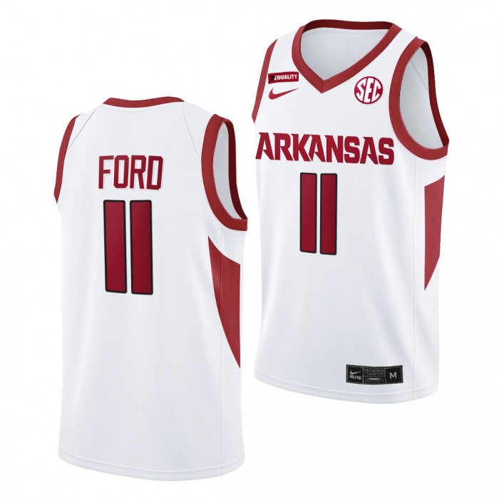 Derrian Ford Arkansas Razorbacks 2022-23 College Basketball Jersey-White