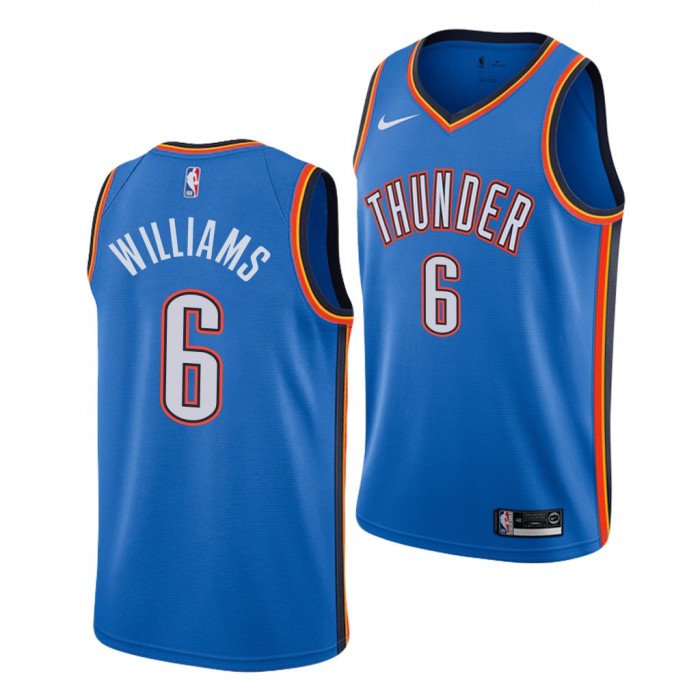 2022 NBA Draft Jaylin Williams #6 Thunder Blue Icon Edition Jersey Arkansas Razorbacks