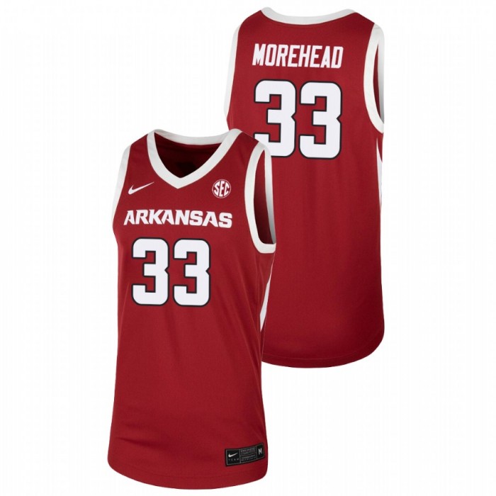 Arkansas Razorbacks Bryson Morehead Jersey Team Cardinal Basketball For Men