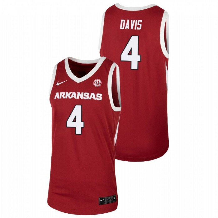 Arkansas Razorbacks Davonte Davis Jersey Team Cardinal Basketball For Men