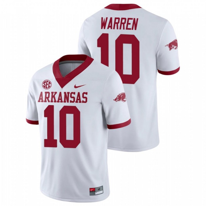 Arkansas Razorbacks De'Vion Warren College Football Alternate Game Jersey For Men White