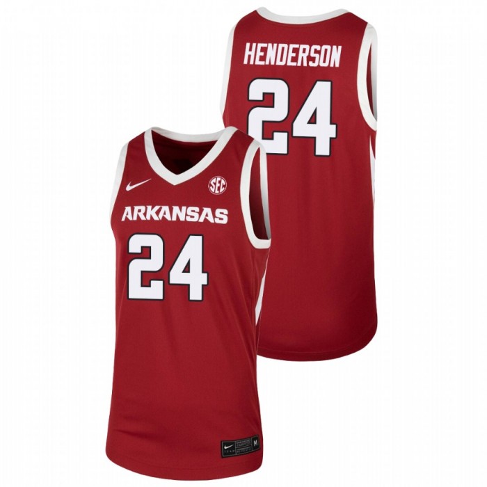 Arkansas Razorbacks Ethan Henderson Jersey Team Cardinal Basketball For Men