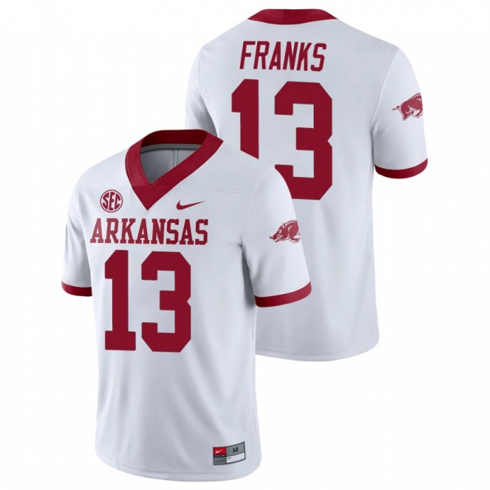 Arkansas Razorbacks Feleipe Franks College Football Alternate Game Jersey For Men White