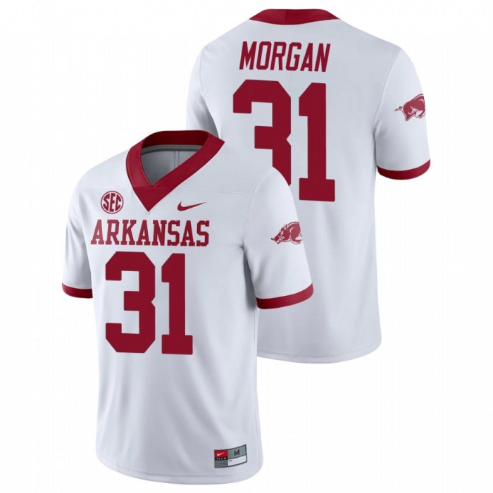 Arkansas Razorbacks Grant Morgan College Football Alternate Game Jersey For Men White