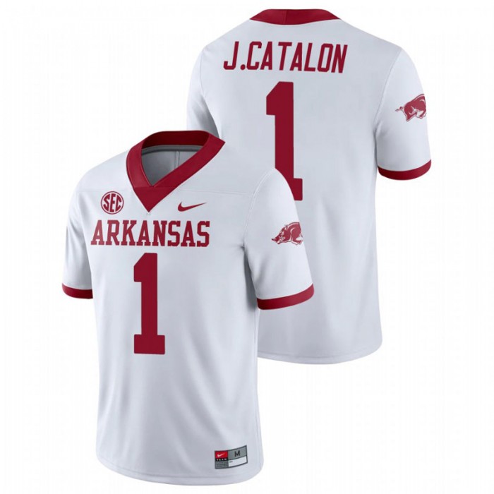 Arkansas Razorbacks Jalen Catalon College Football Alternate Game Jersey For Men White