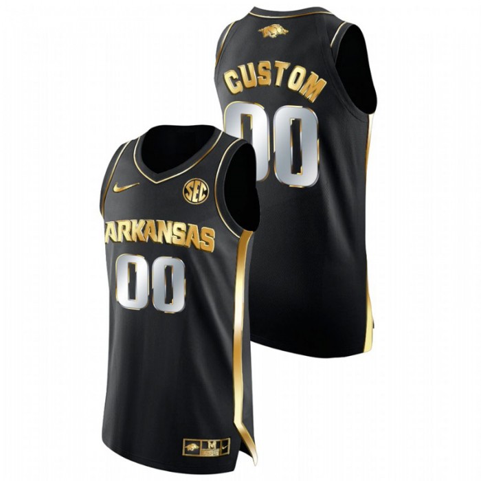 Arkansas Razorbacks Golden Edition Custom College Basketball Jersey Black Men