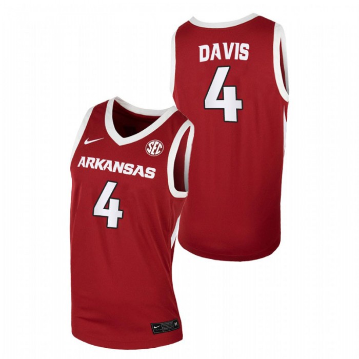 Arkansas Razorbacks Davonte Davis Jersey Away Cardinal College Basketball Men